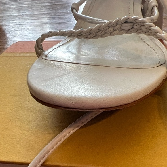 SCHUTZ White Braided Lace-Up Heels - Picture 14 of 15